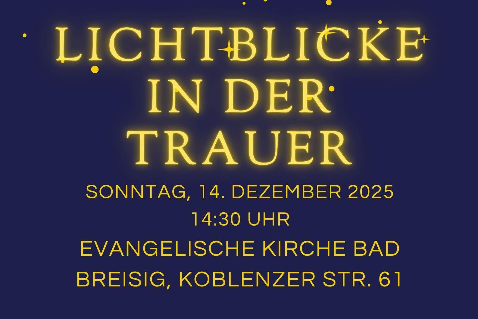 Ankündigung des Gottesdienstes für verstorbene Kinder